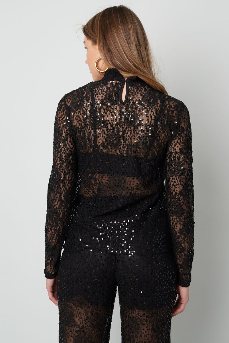 Lace top with glitter