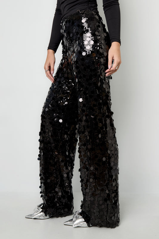 Polyester fiber (polyester) Straight pants Sequins Elegant All Fit Clothes