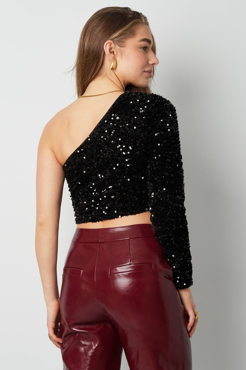 Glitter one shoulder top