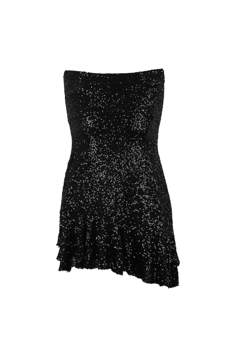 Glitter dress with bow strapless