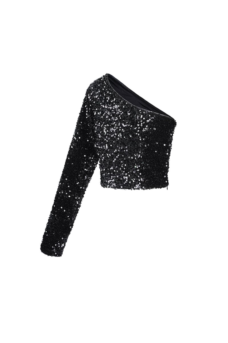 Glitter one shoulder top