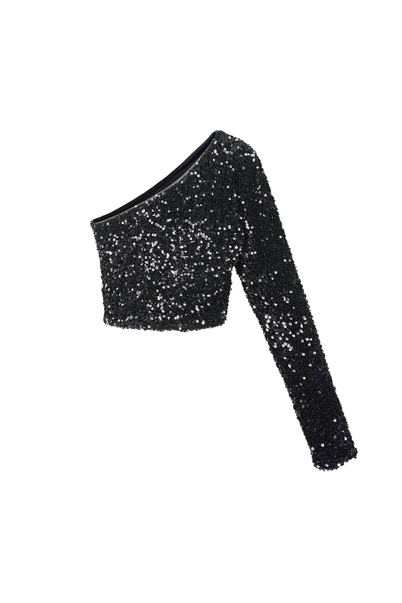 Glitter one shoulder top