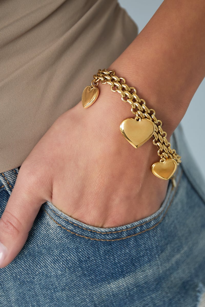 Trio bold heart Bracelet