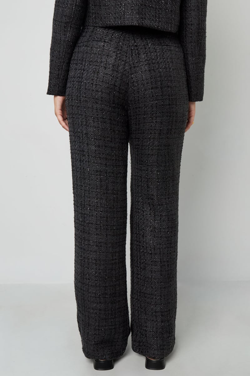 Polyester fiber (polyester) Straight pants Checkered Elegant Fall/Winter  Clothes
