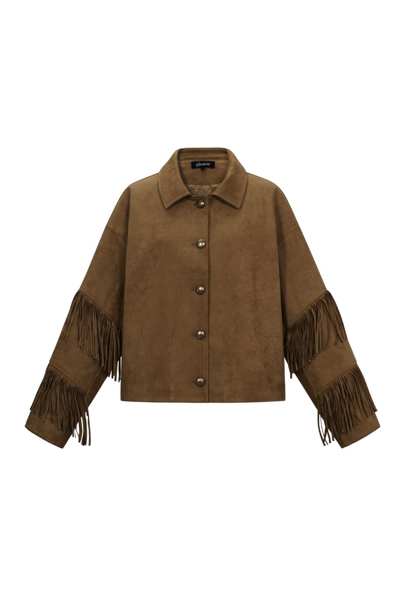 Suede-look jacket with fringes