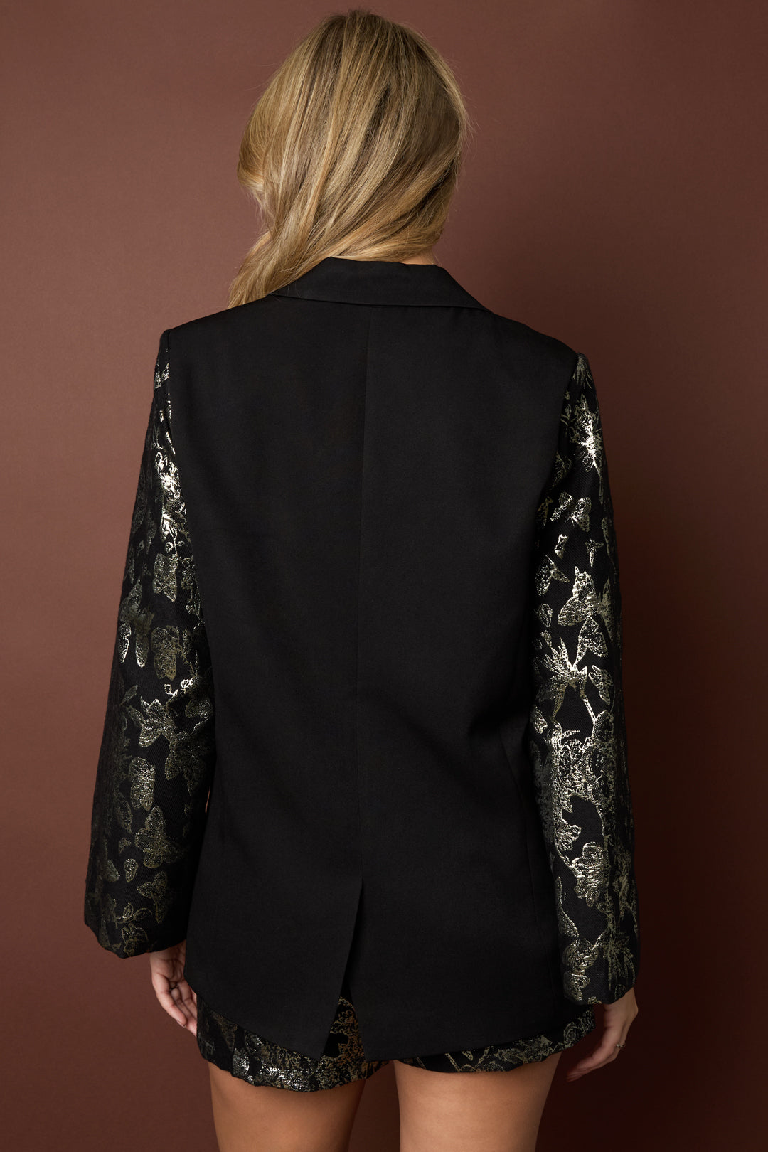 Festive Blazer Jacquard Sleeves
