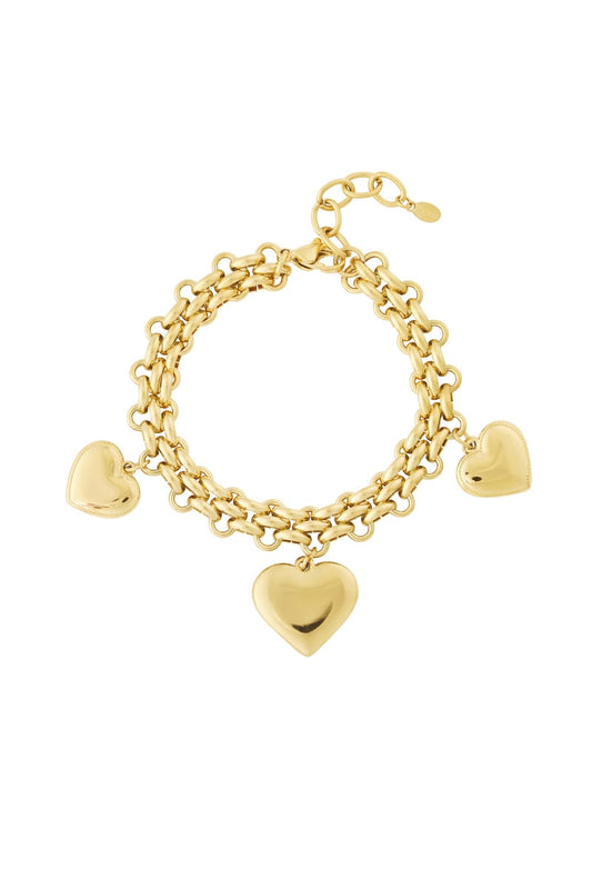 Trio bold heart Bracelet
